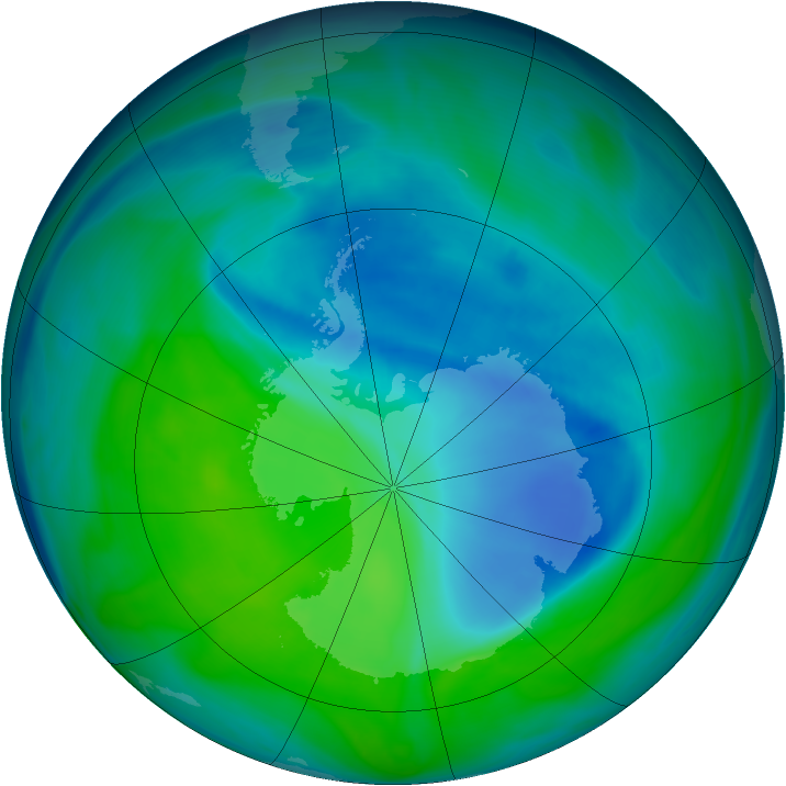 Antarctic ozone map for 10 December 2006